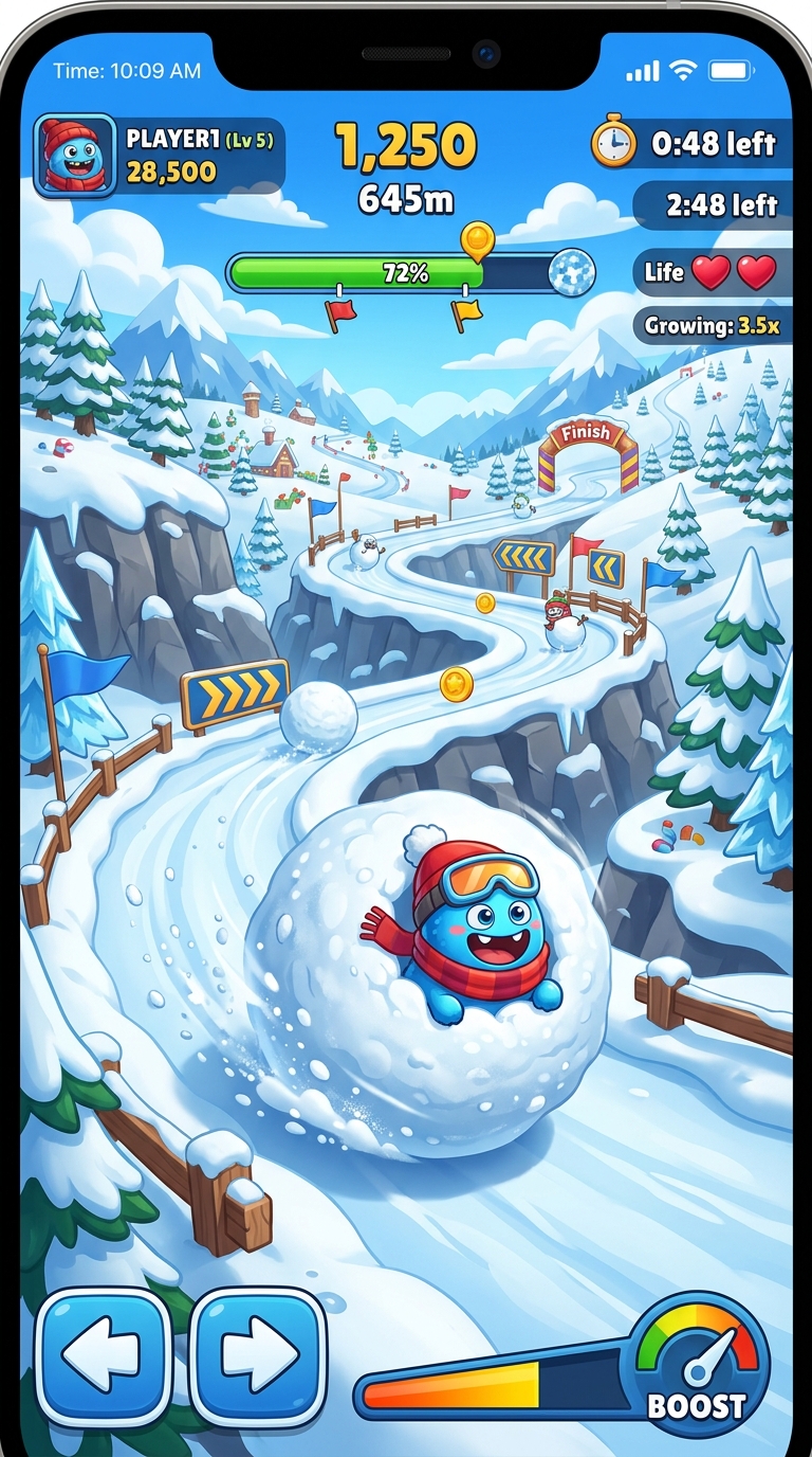 Snow Roll 3D - Fun Race 截图 2