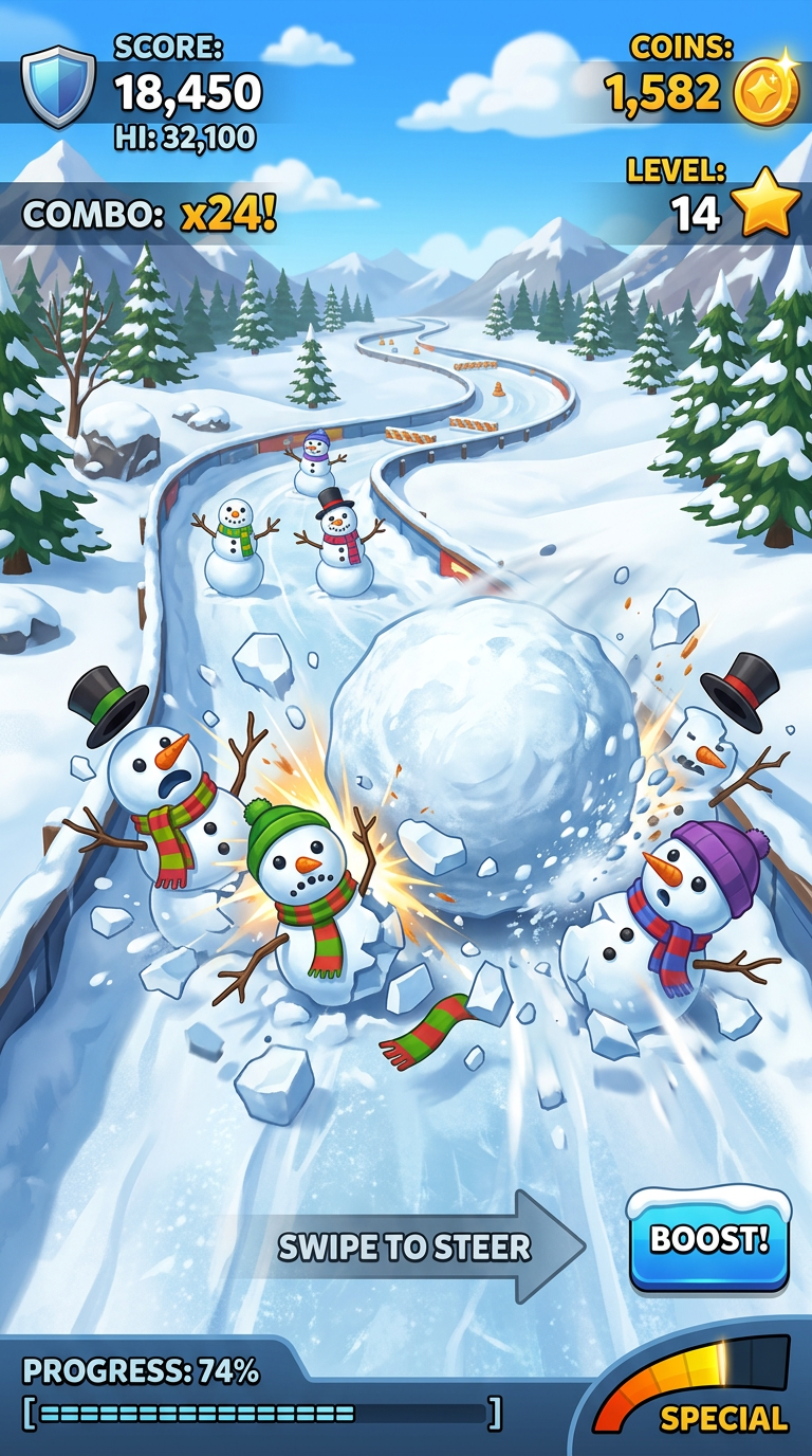 Snow Roll 3D - Fun Race 截图 3