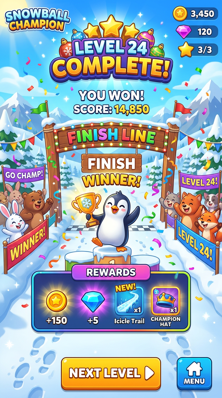 Snow Roll 3D - Fun Race 截图 4